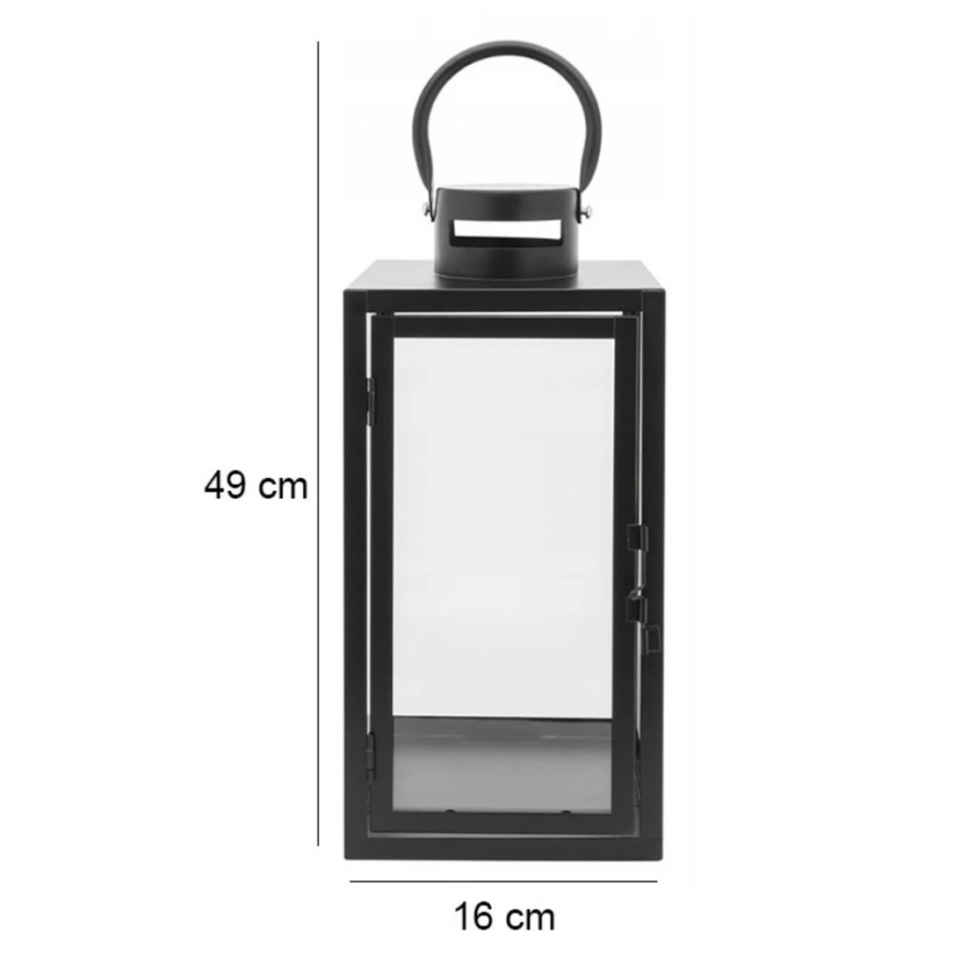 Lanterne décorative 49 cm noire