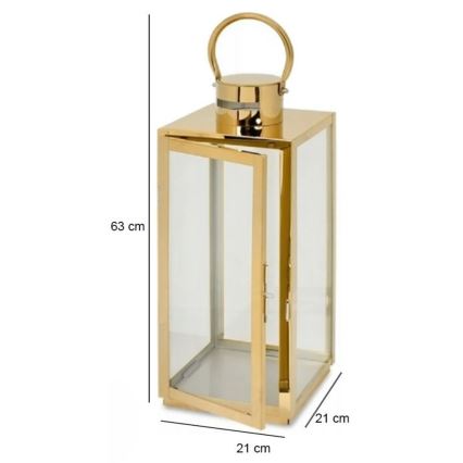 Lanterne décorative dorée 63 cm