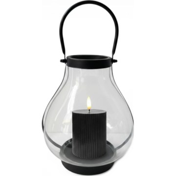 Lanterne décorative GLASSY 25 cm, noire
