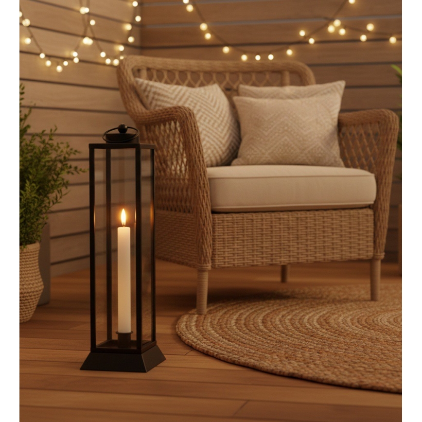 Lanterne décorative HALL 34 cm noire