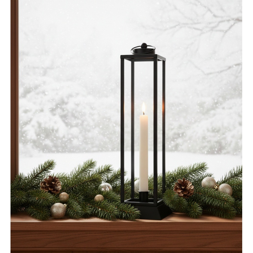 Lanterne décorative HALL 34 cm noire