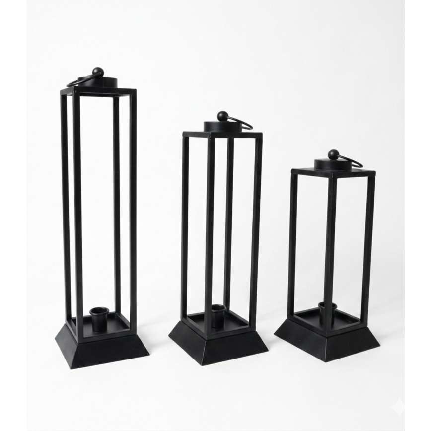 Lanterne décorative HALL 34 cm noire