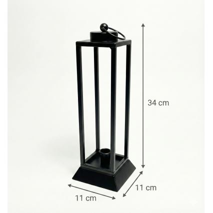 Lanterne décorative HALL 34 cm noire