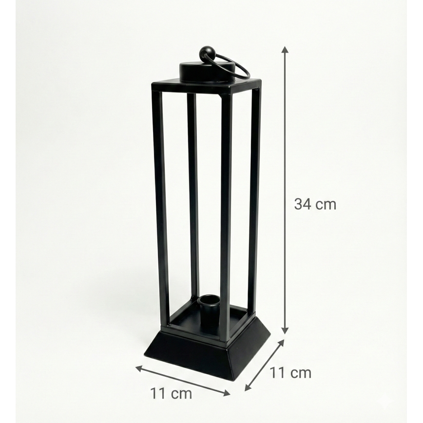 Lanterne décorative HALL 34 cm noire