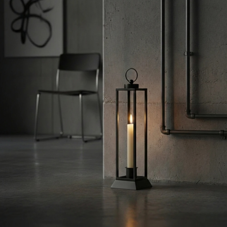 Lanterne décorative HALL 39,5 cm noire