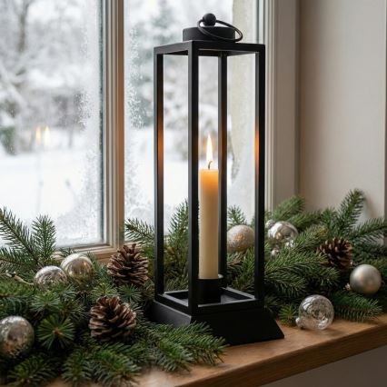 Lanterne décorative HALL 39,5 cm noire