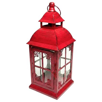Lanterne décorative REDY 30,5 cm rouge