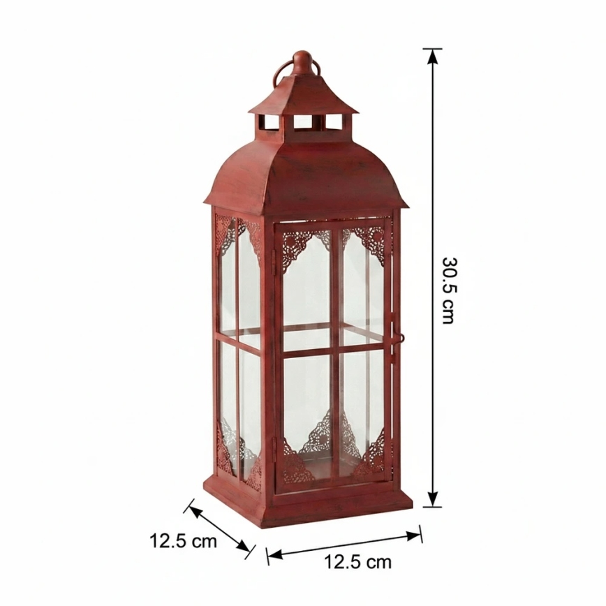 Lanterne décorative REDY 30,5 cm rouge