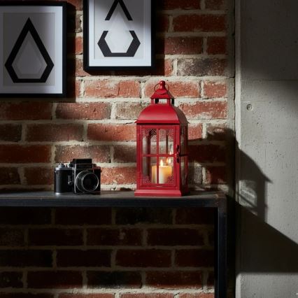 Lanterne décorative REDY 42 cm rouge