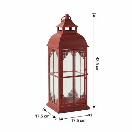 Lanterne décorative REDY 42 cm rouge