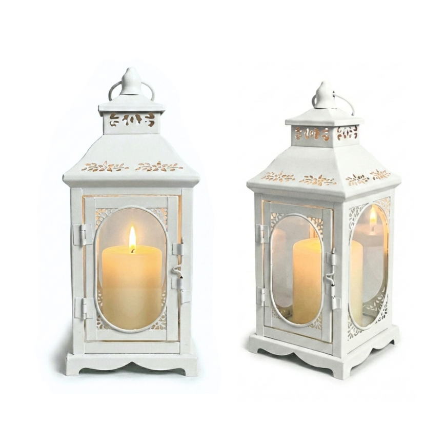 Lanterne décorative ROSEHILL 27,5 cm blanche