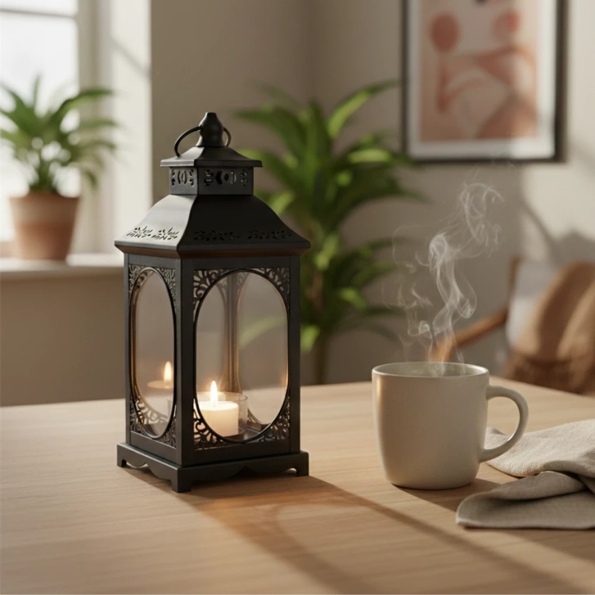 Lanterne décorative ROSEHILL 27,5 cm noire