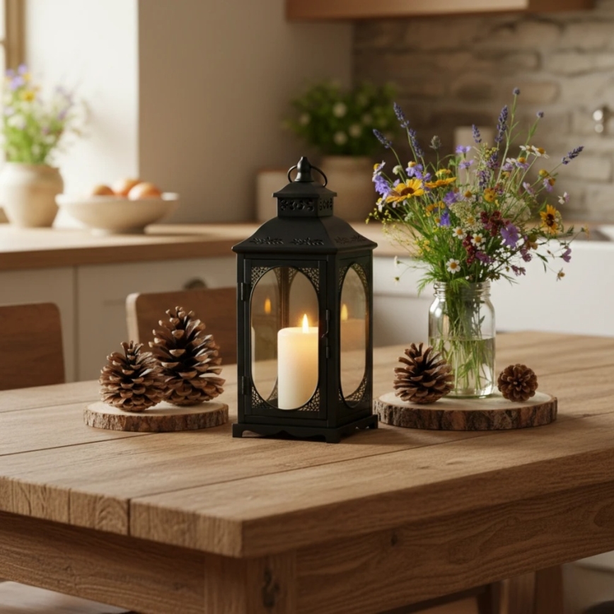 Lanterne décorative ROSEHILL 27,5 cm noire