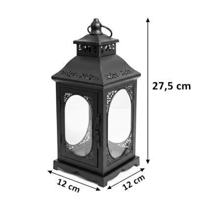 Lanterne décorative ROSEHILL 27,5 cm noire