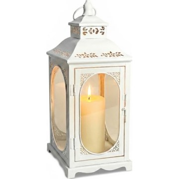 Lanterne décorative ROSEHILL 40 cm blanche