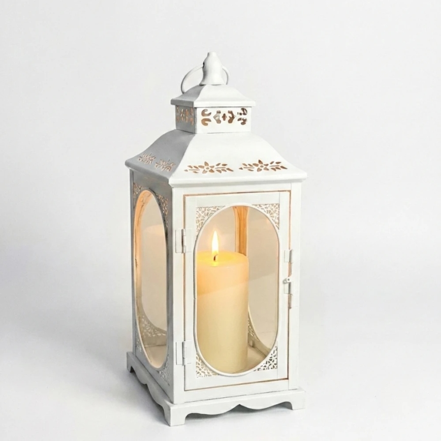 Lanterne décorative ROSEHILL 40 cm blanche
