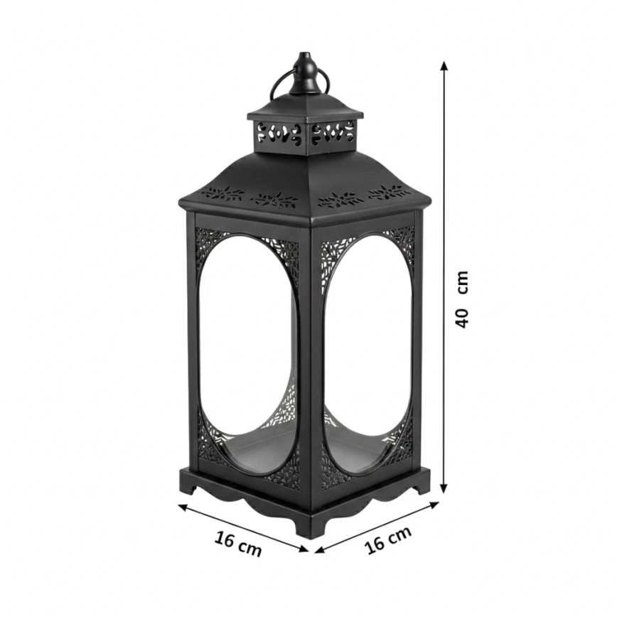 Lanterne décorative ROSEHILL 40 cm noire
