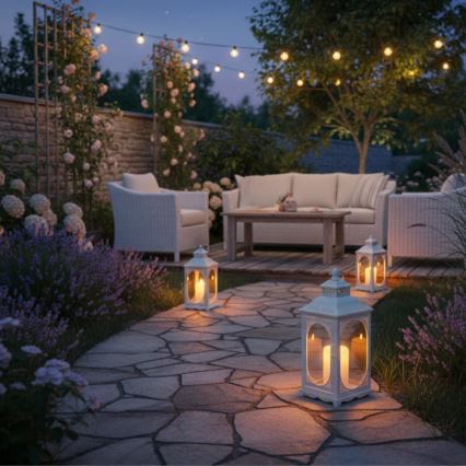 Lanterne décorative ROSEHILL 54,5 cm blanche