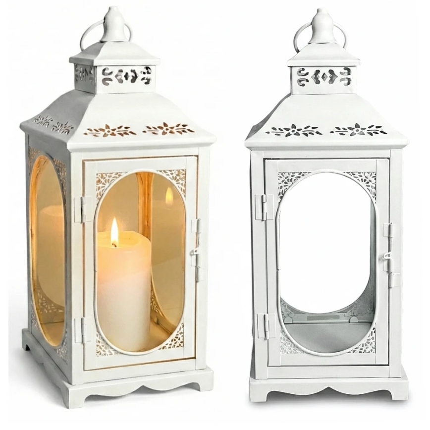 Lanterne décorative ROSEHILL 54,5 cm blanche