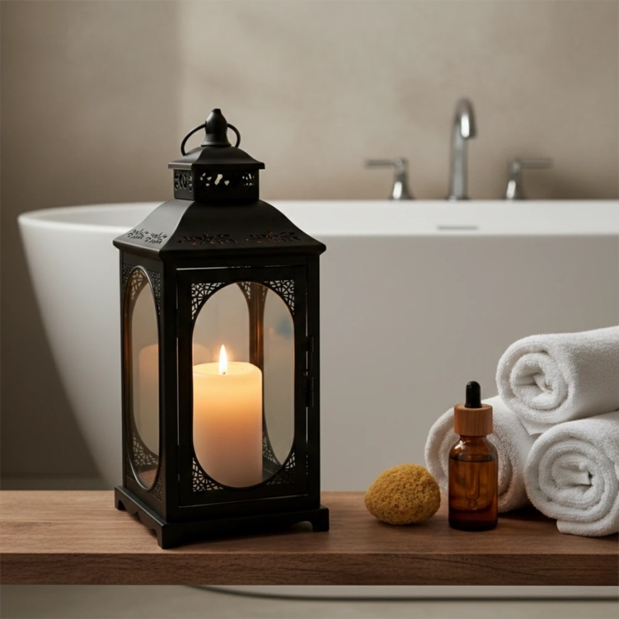 Lanterne décorative ROSEHILL 54,5 cm noire