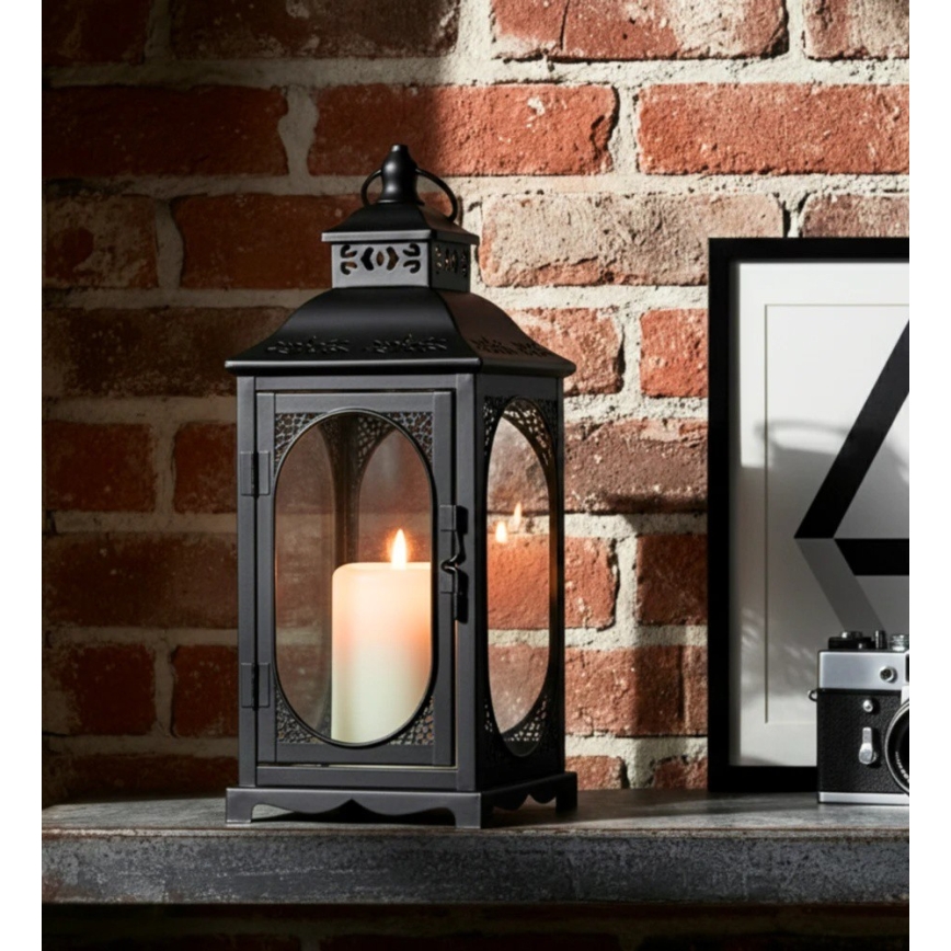 Lanterne décorative ROSEHILL 54,5 cm noire