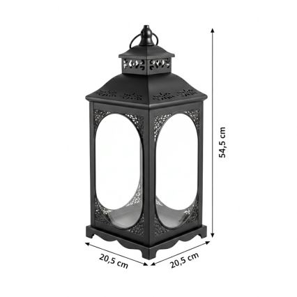 Lanterne décorative ROSEHILL 54,5 cm noire