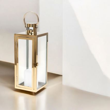 Lanterne décorative TOWER 29 cm dorée