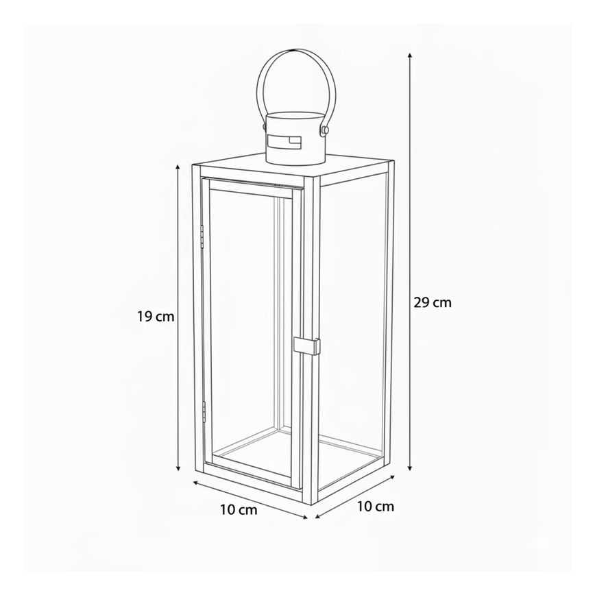 Lanterne décorative TOWER 29 cm dorée