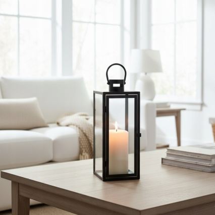 Lanterne décorative TOWER 29 cm, noire