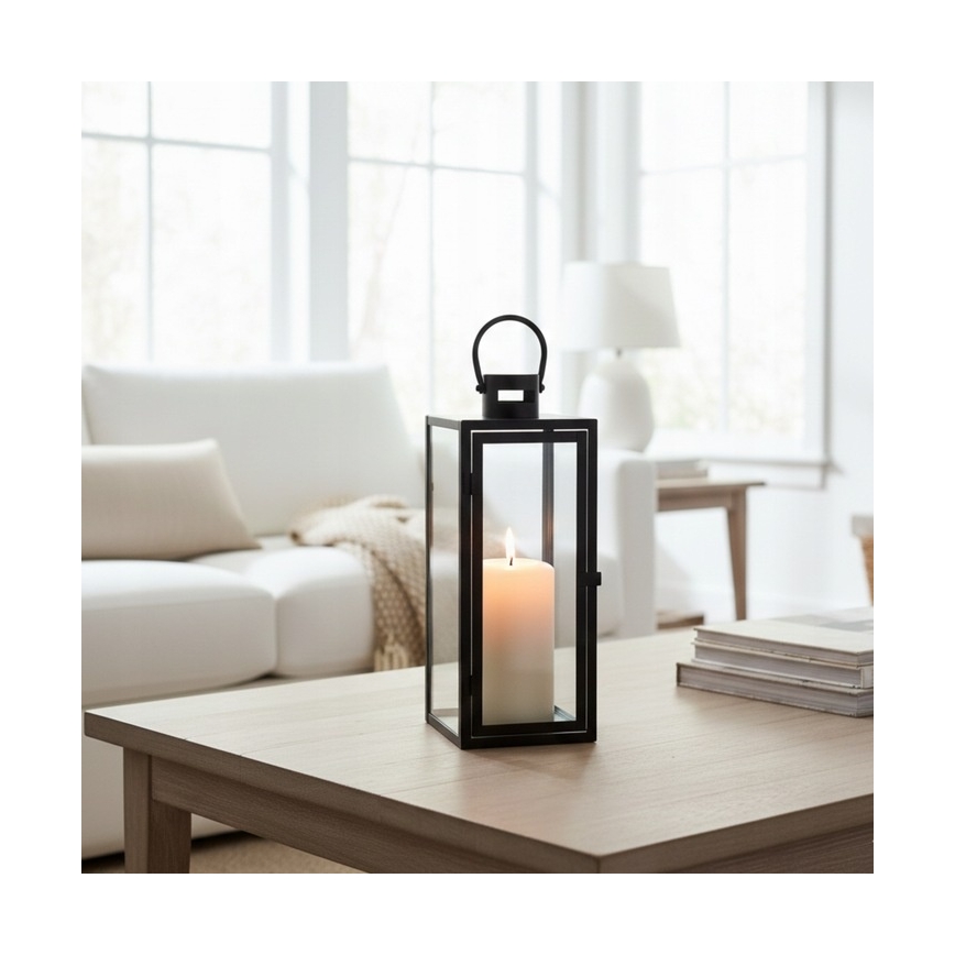 Lanterne décorative TOWER 29 cm, noire