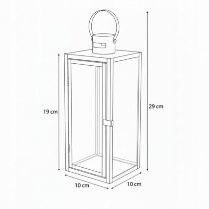Lanterne décorative TOWER 29 cm, noire