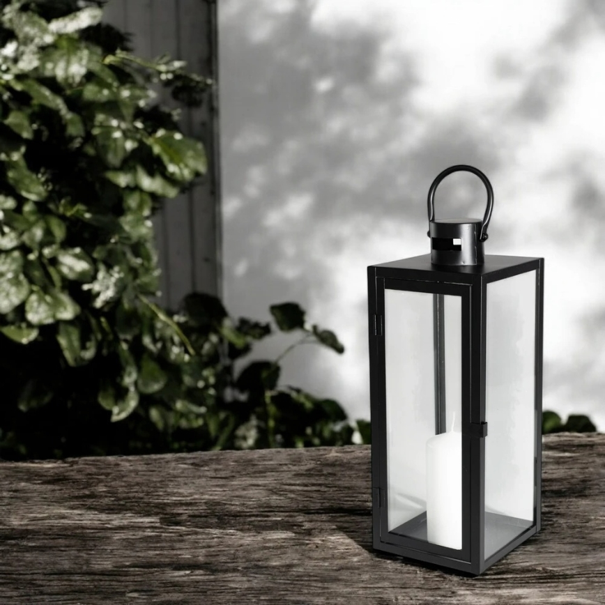 Lanterne décorative TOWER 49 cm noire