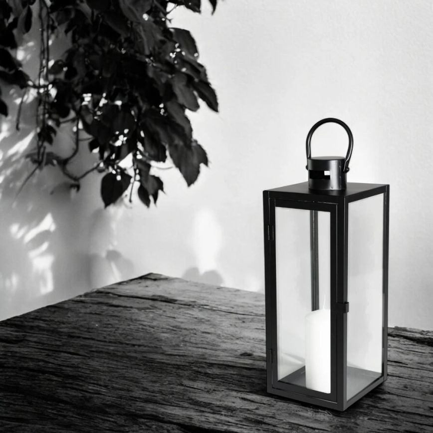 Lanterne décorative TOWER 49 cm noire