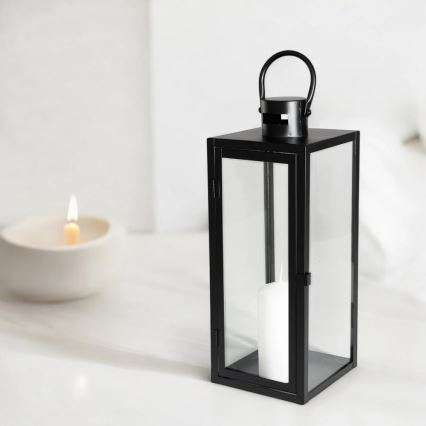 Lanterne décorative TOWER 49 cm noire