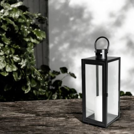 Lanterne décorative TOWER 63 cm noire