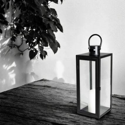 Lanterne décorative TOWER 63 cm noire