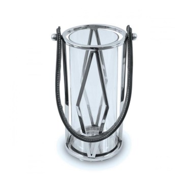 Lanterne FRAGIL 26 cm chrome brillant/noir