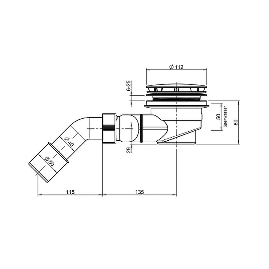 LAUFEN H2951270000001 - Siphon pour receveur de douche SOLUTIONS, plastique/blanc