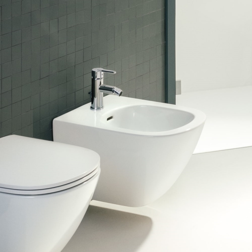 LAUFEN H3410810041141 - Robinet de bidet avec vidage et trop-plein LUA chrome brillant