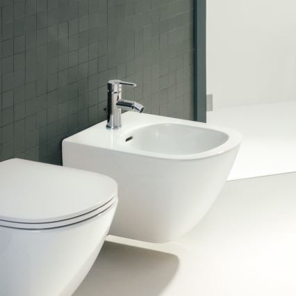 LAUFEN H3410810041141 - Robinet de bidet + bonde avec trop-plein LUA chrome brillant