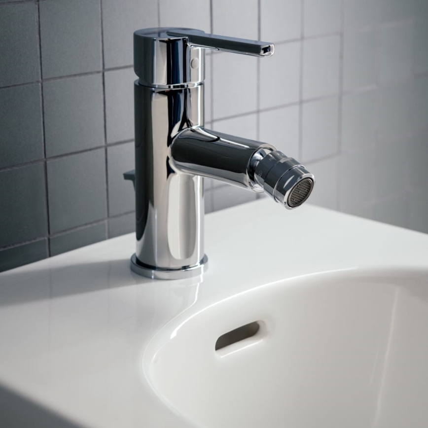 LAUFEN H3410810041141 - Robinet de bidet + bonde avec trop-plein LUA chrome brillant