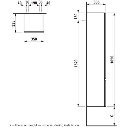LAUFEN H4831220954791 - Meuble de salle de bains PRO 165 cm chêne