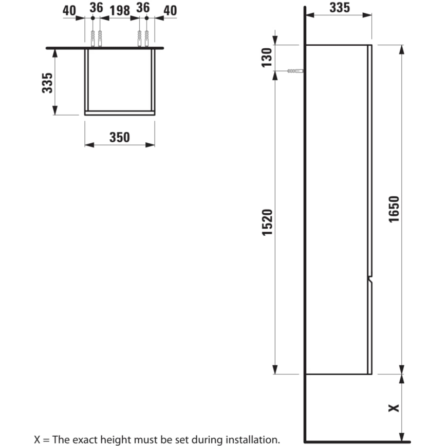LAUFEN H4831220954791 - Meuble de salle de bains PRO 165 cm chêne