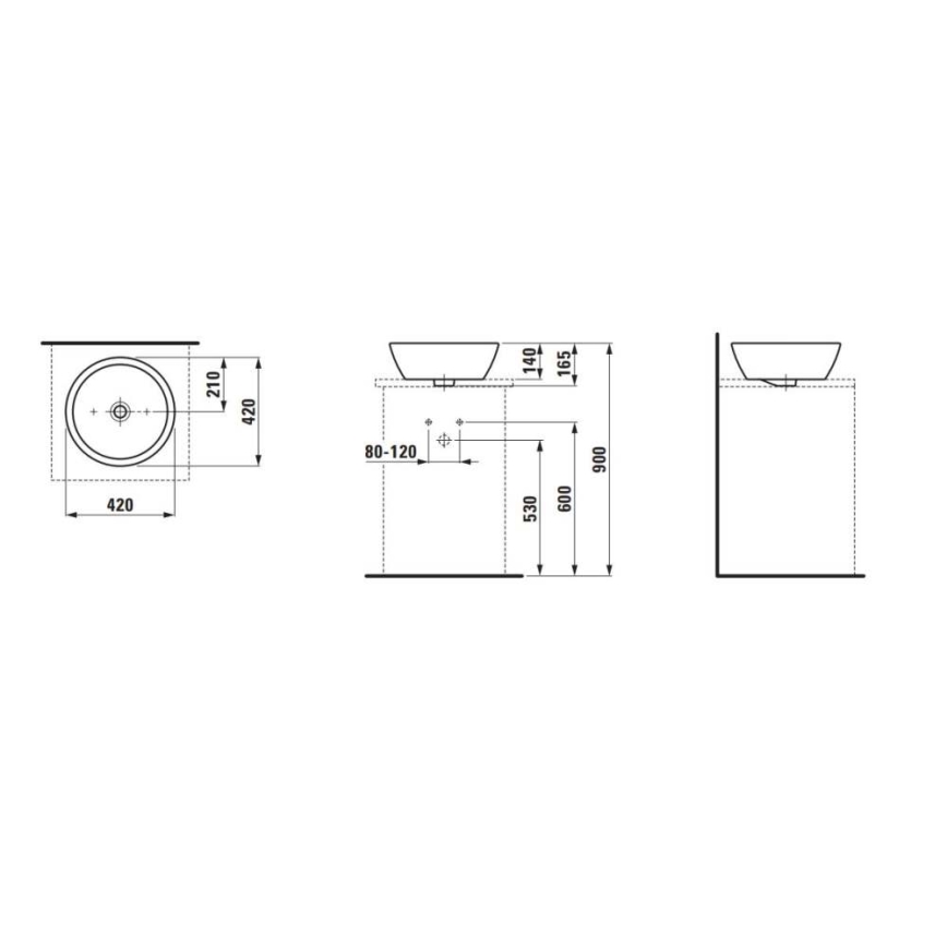 LAUFEN H8129620001091 - Lavabo à poser PRO Ø 42 cm céramique/blanc