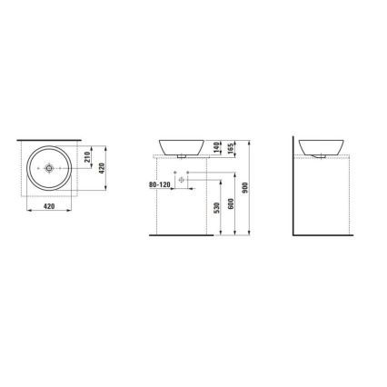 LAUFEN H8129620001091 - Vasque à poser PRO d. 42 cm céramique/blanc