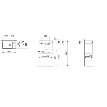 LAUFEN H8159540001041 - Lavabo suspendu PRO 48x28 cm céramique/blanc