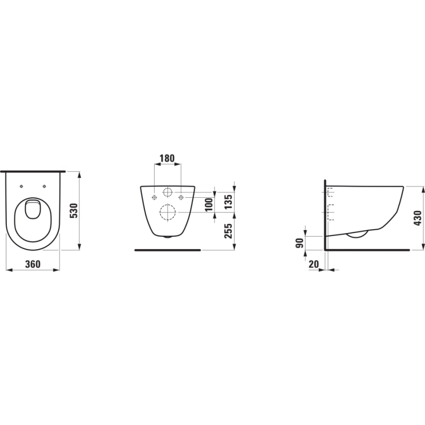 LAUFEN H8209560000001 - Toilettes suspendues PRO céramique/blanc