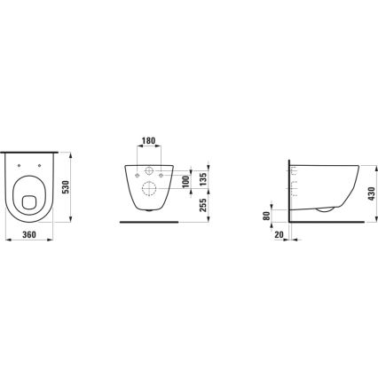LAUFEN H8209590000001 - WC suspendu PRO, céramique/blanc