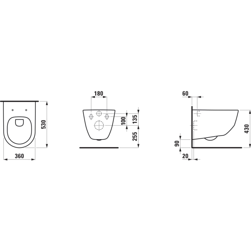 LAUFEN H8209660000001 - Toilettes suspendues PRO céramique/blanc
