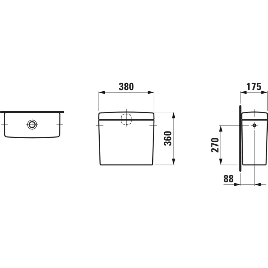 LAUFEN H8269520009721 - Réservoir de chasse PRO, arrivée latérale, céramique/blanc